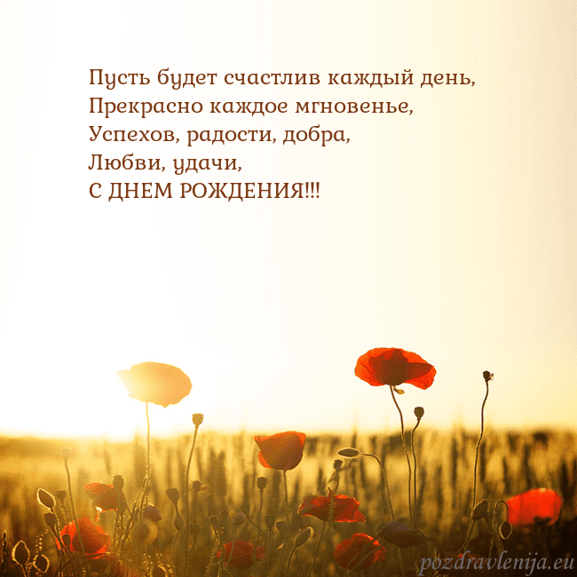 Электронная открытка с полем маков