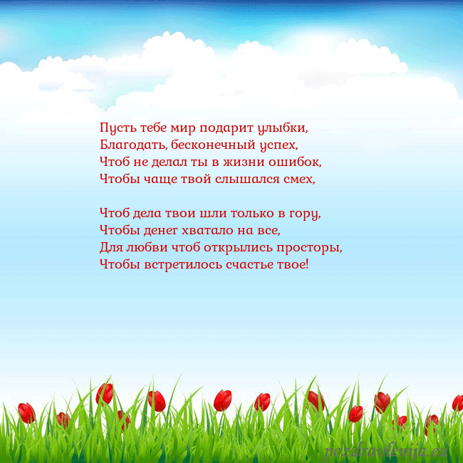 Открытка с тюльпанами