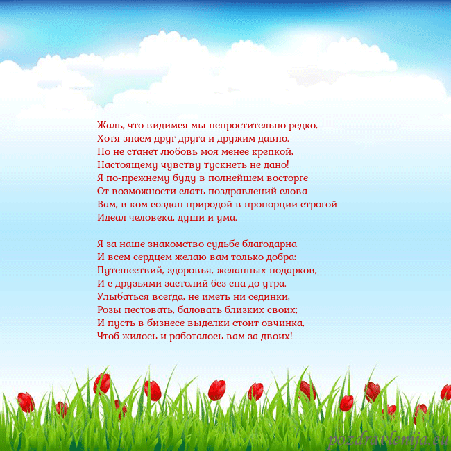 Открытка с тюльпанами