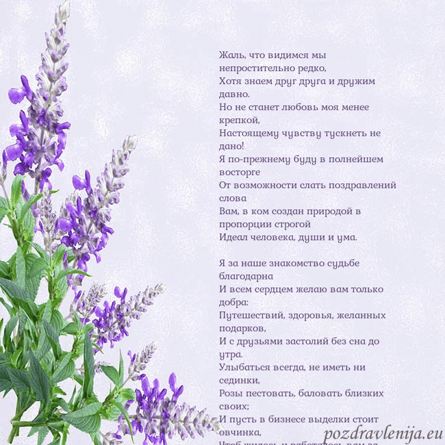 Открытка с люпинами Жаль, что видимся мы непростительно редко,
Хотя зн Открытка с люпинами
