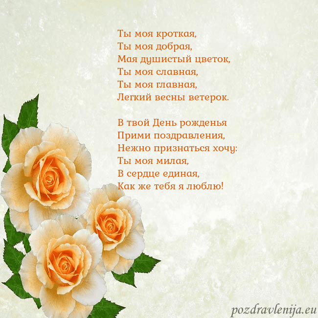 Открытка на день рождения с желтыми розами