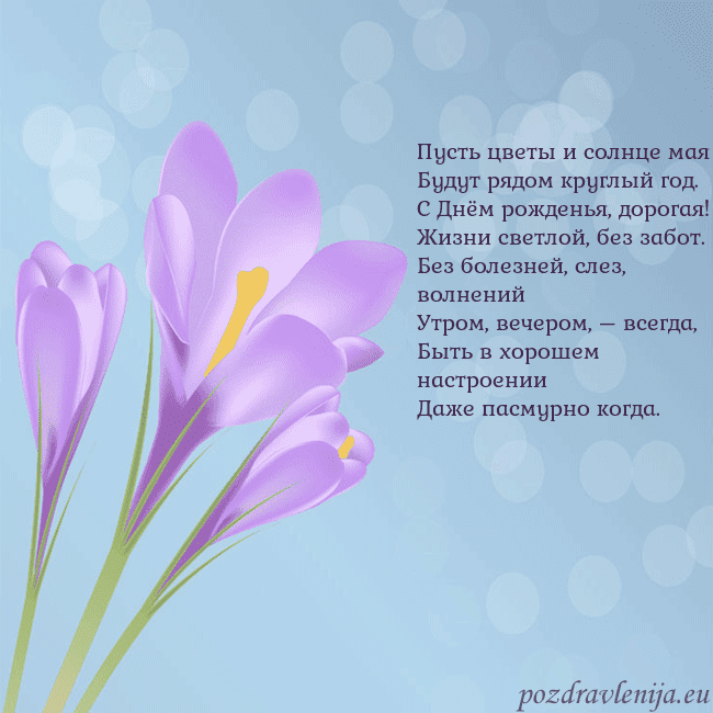 Открытка с крокусом