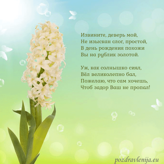 Открытка с гиацинтом