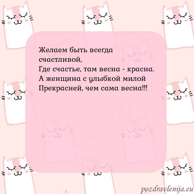 Розовая открытка с забавными кошками