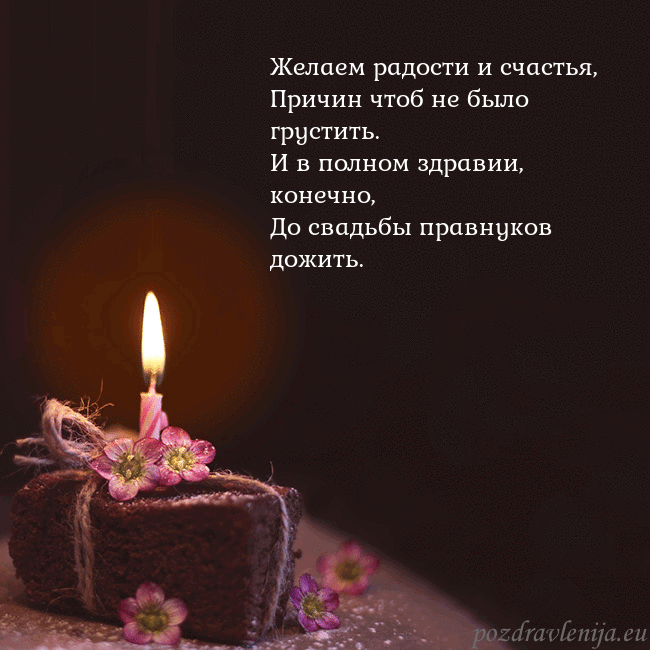 Анимированная открытка - торт с горящей свечкой