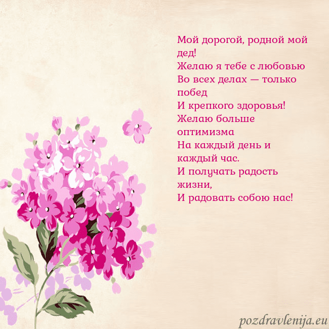 Открытка с гортензией