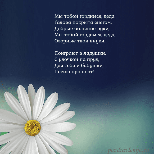 Открытка с большой ромашкой