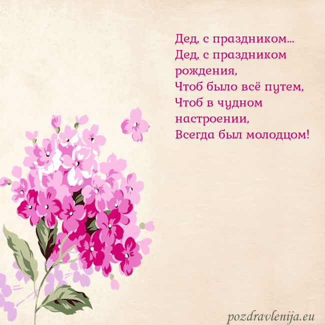 Открытка с гортензией