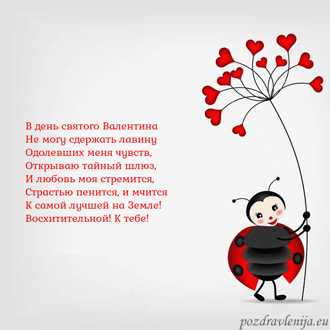 Открытка с божьей коровкой В день святого Валентина
Не могу сдержать лавину
О Открытка с божьей коровкой