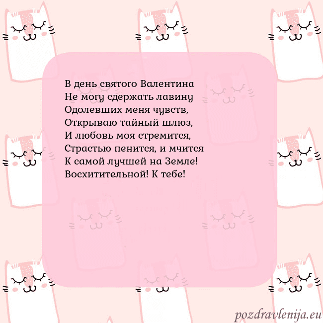 Розовая открытка с забавными кошками В день святого Валентина
Не могу сдержать лавину
О Розовая открытка с забавными кошками