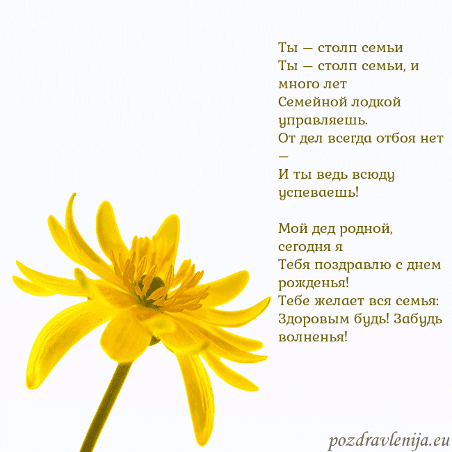 Открытка с желтым цветком