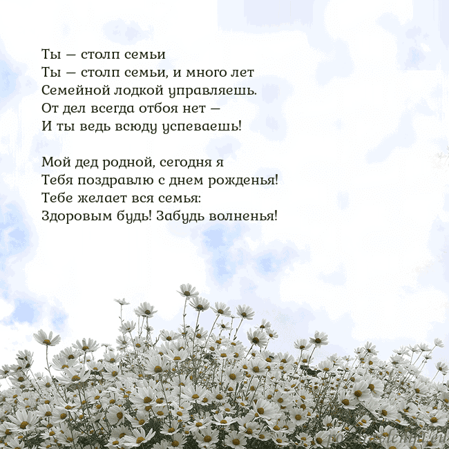 Открытка с ромашками