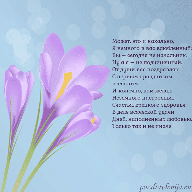 Открытка с крокусом