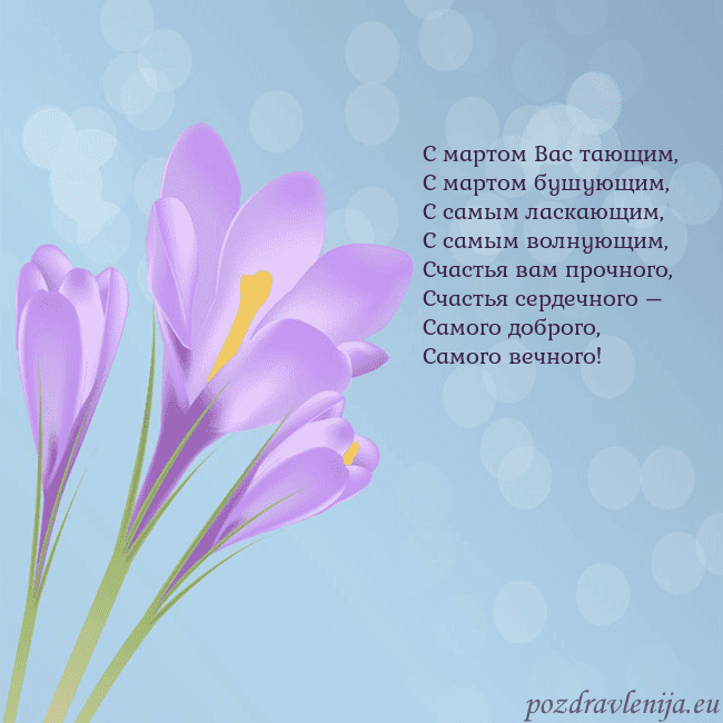 Открытка с крокусом