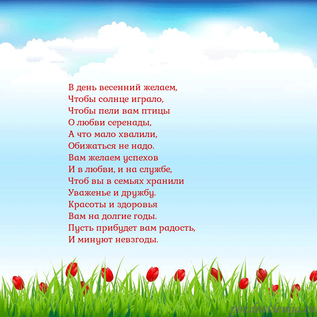 Открытка с тюльпанами