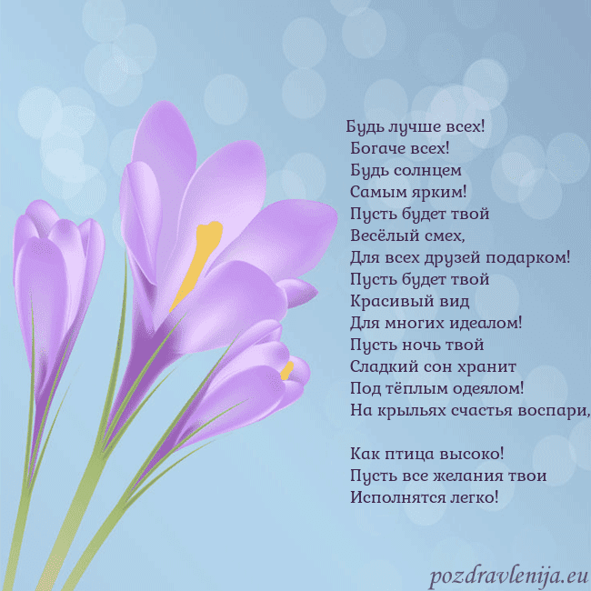 Открытка с крокусом