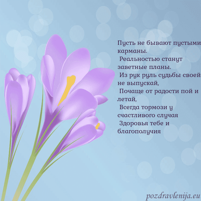 Открытка с крокусом