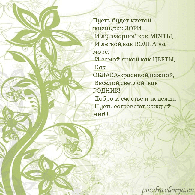 Зеленая открытка с цветами