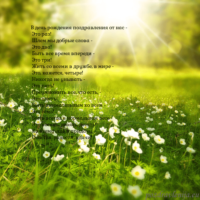 Электронная открытка с утопающим в солнечном свете лугом