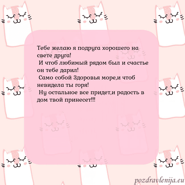 Розовая открытка с забавными кошками