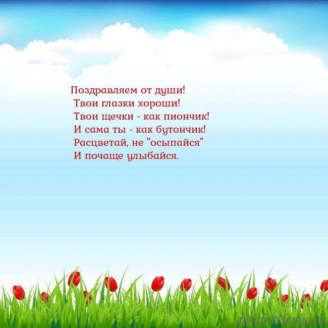 Открытка с тюльпанами