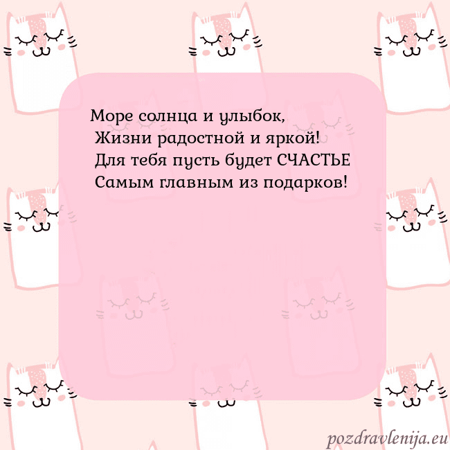 Розовая открытка с забавными кошками