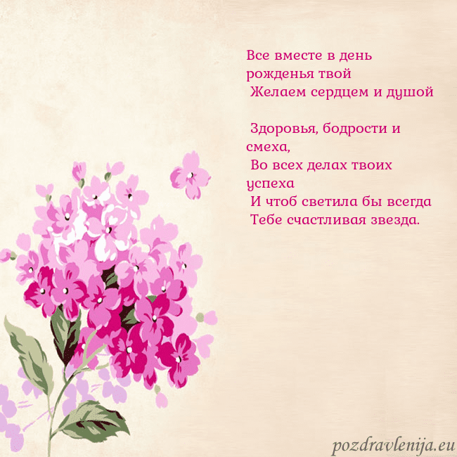 Открытка с гортензией