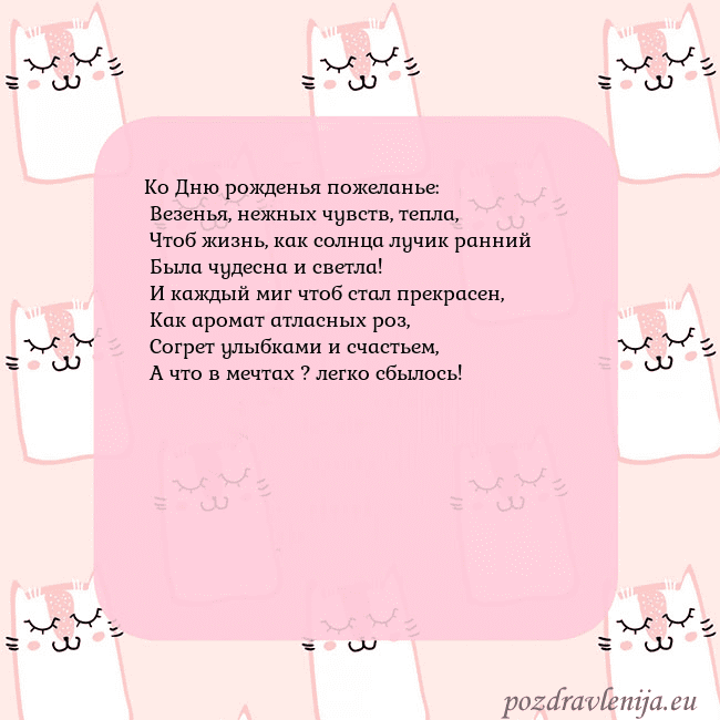 Розовая открытка с забавными кошками