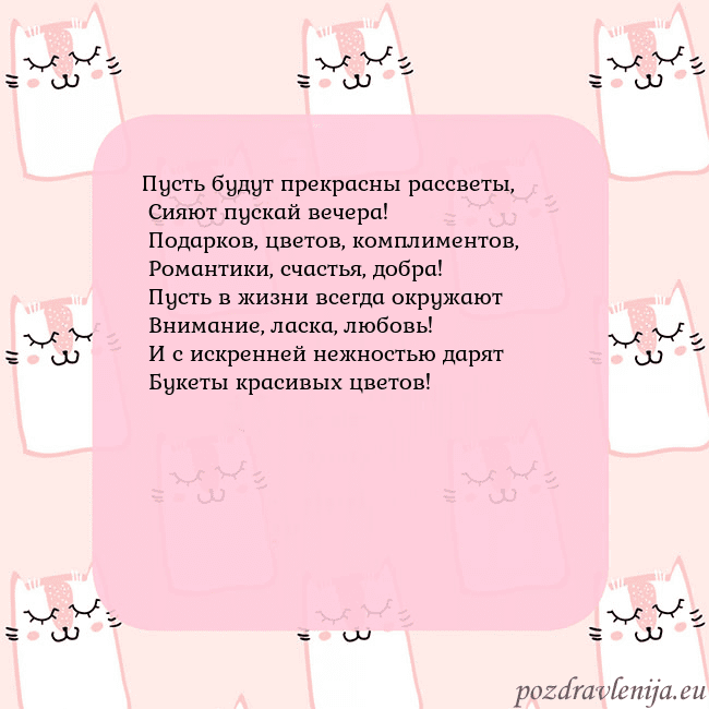 Розовая открытка с забавными кошками