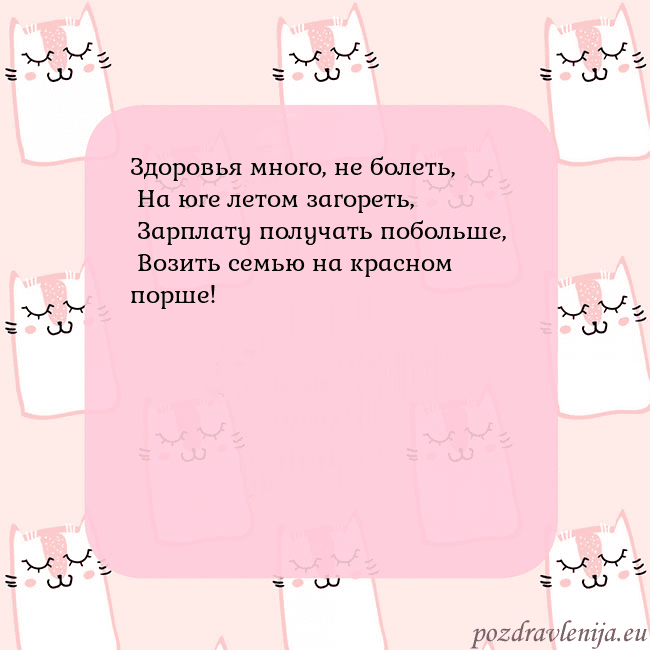 Розовая открытка с забавными кошками