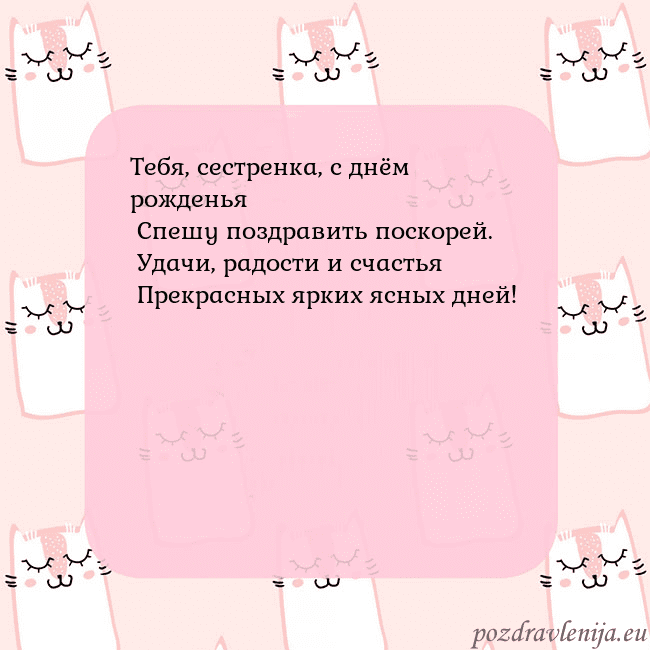 Розовая открытка с забавными кошками