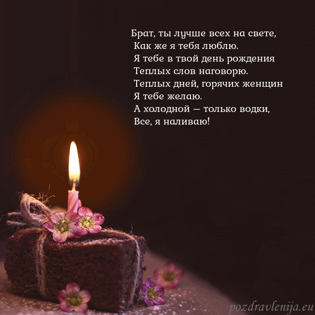 Анимированная открытка - торт с горящей свечкой