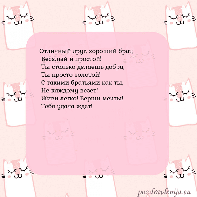 Розовая открытка с забавными кошками