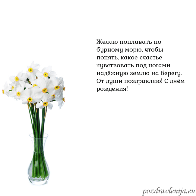 Открытка с нарциссами