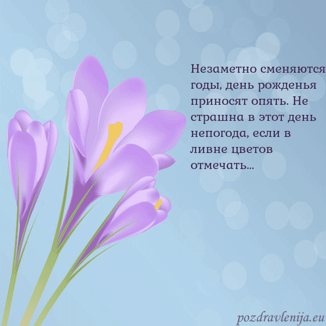 Открытка с крокусом