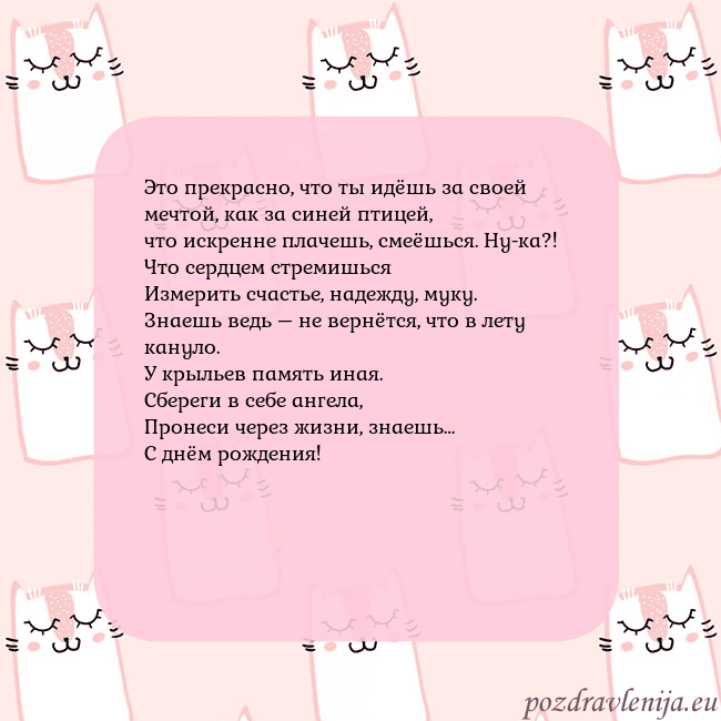 Розовая открытка с забавными кошками