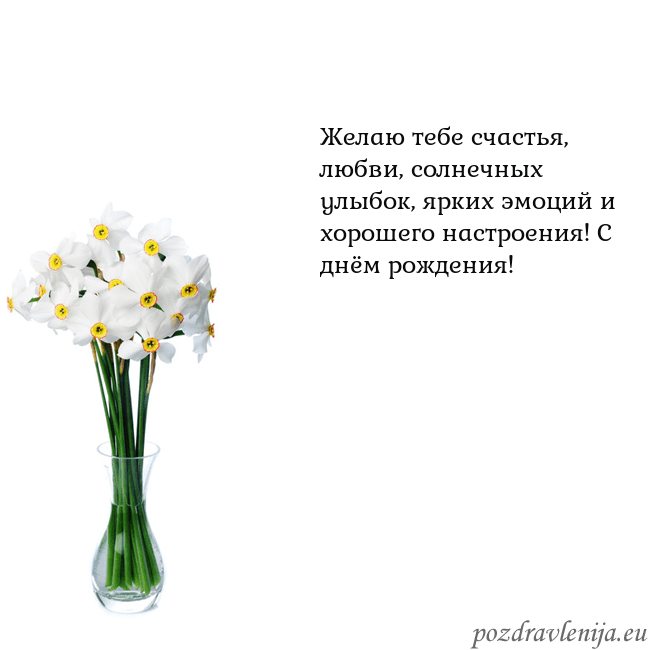 Открытка с нарциссами