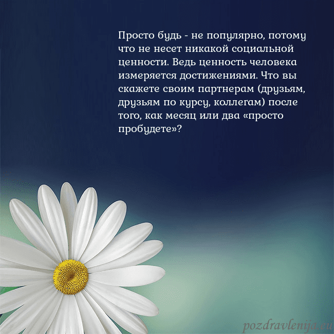Открытка с большой ромашкой Просто будь - не популярно, потому что не несет ни Открытка с большой ромашкой