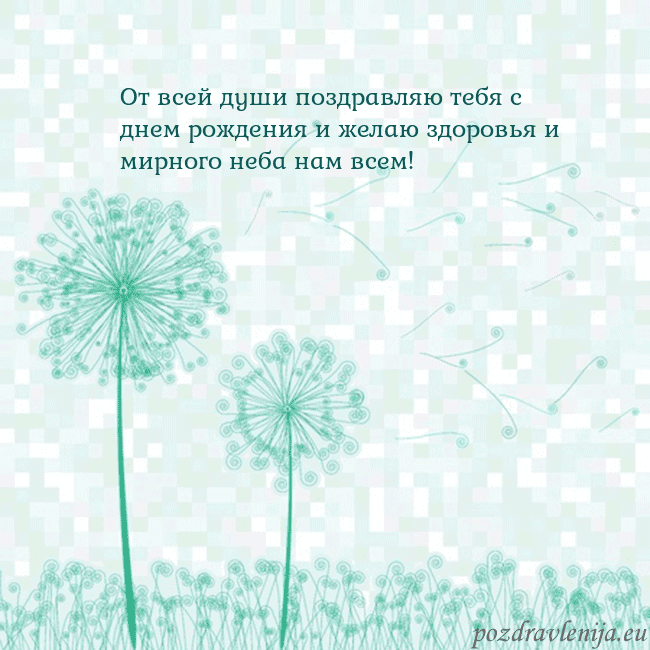 Открытка с одуванчиком