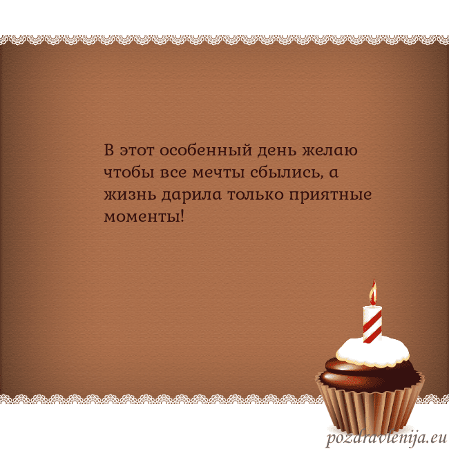 Открытка на день рождения с кексом и свечкой