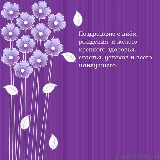 Открытка с фиолетовыми цветами
