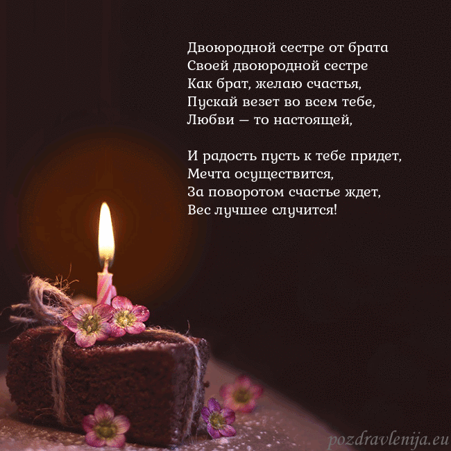 Анимированная открытка - торт с горящей свечкой