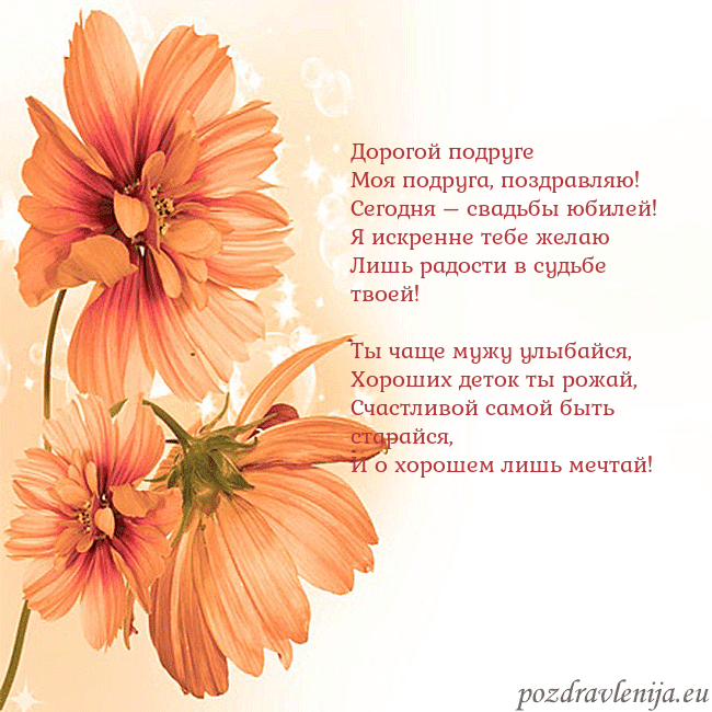 Открытка с оранжевыми цветами Дорогой подруге
Моя подруга, поздравляю!
Сегодня – Открытка с оранжевыми цветами