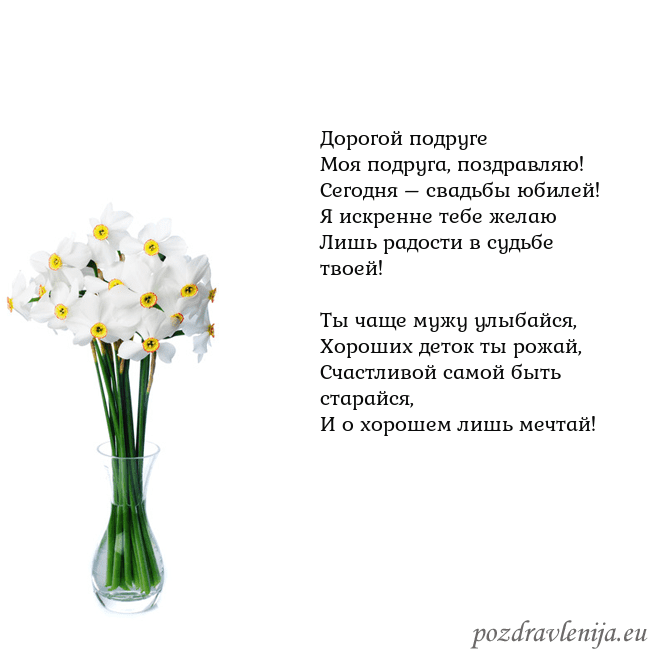 Открытка с нарциссами Дорогой подруге
Моя подруга, поздравляю!
Сегодня – Открытка с нарциссами