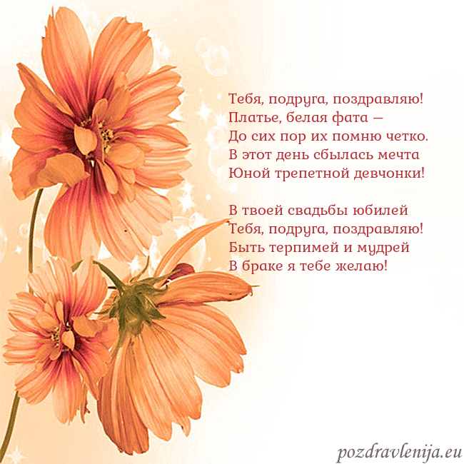 Открытка с оранжевыми цветами Тебя, подруга, поздравляю!
Платье, белая фата –
До Открытка с оранжевыми цветами