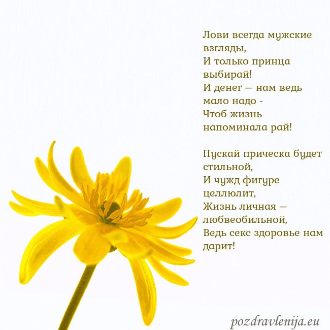 Открытка с желтым цветком