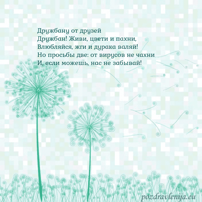 Открытка с одуванчиком