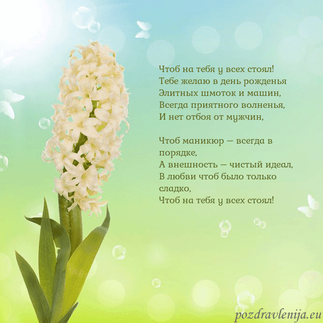 Открытка с гиацинтом