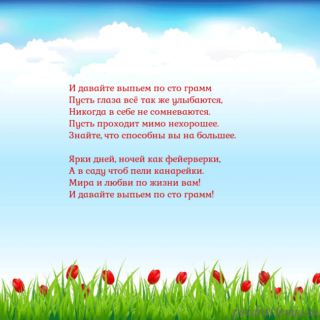 Открытка с тюльпанами