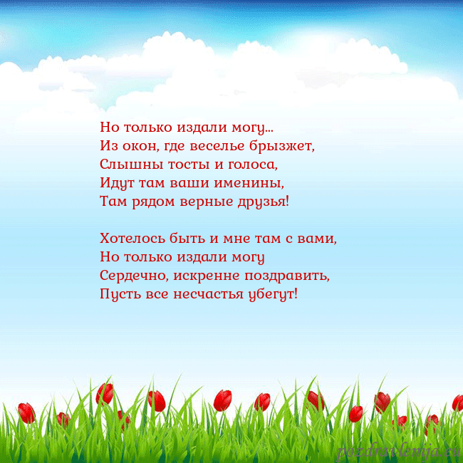 Открытка с тюльпанами